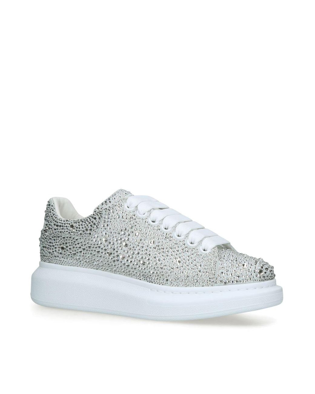 Alexander McQueen Crystal Runway Sneakers in White | Lyst