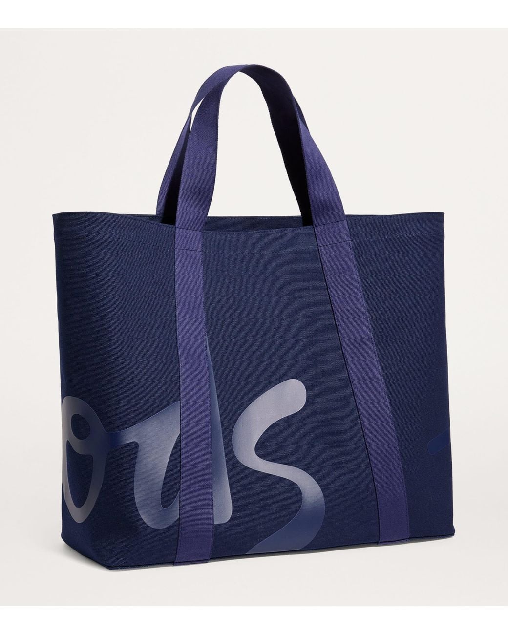 Harrods Blue Large Cotton Logo Tote Bag