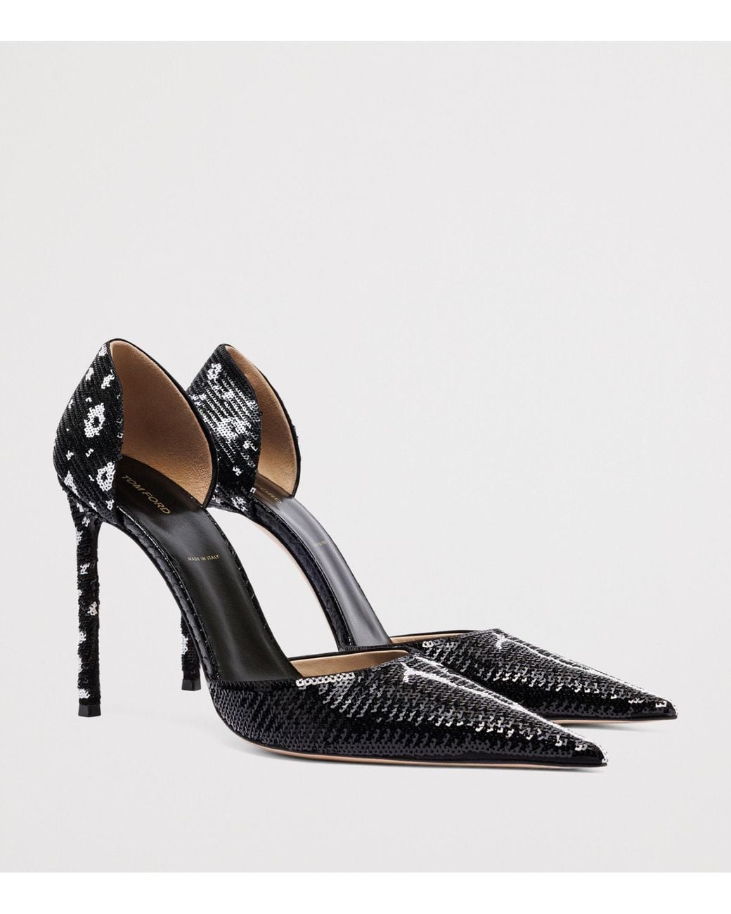 Tom Ford Black Sequinned Vertigo D'Orsay Pumps 105