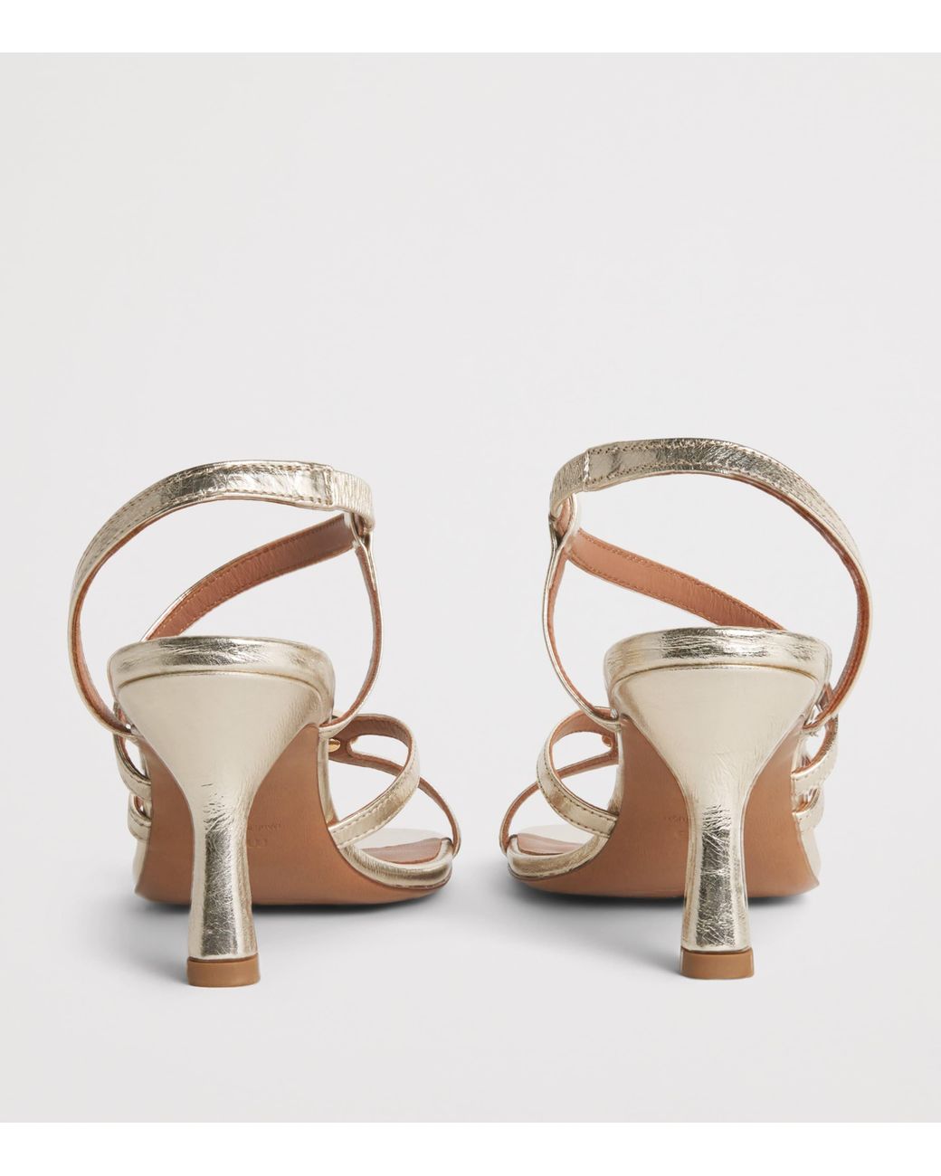 Maje Natural Metallic Leather Heeled Sandals 70