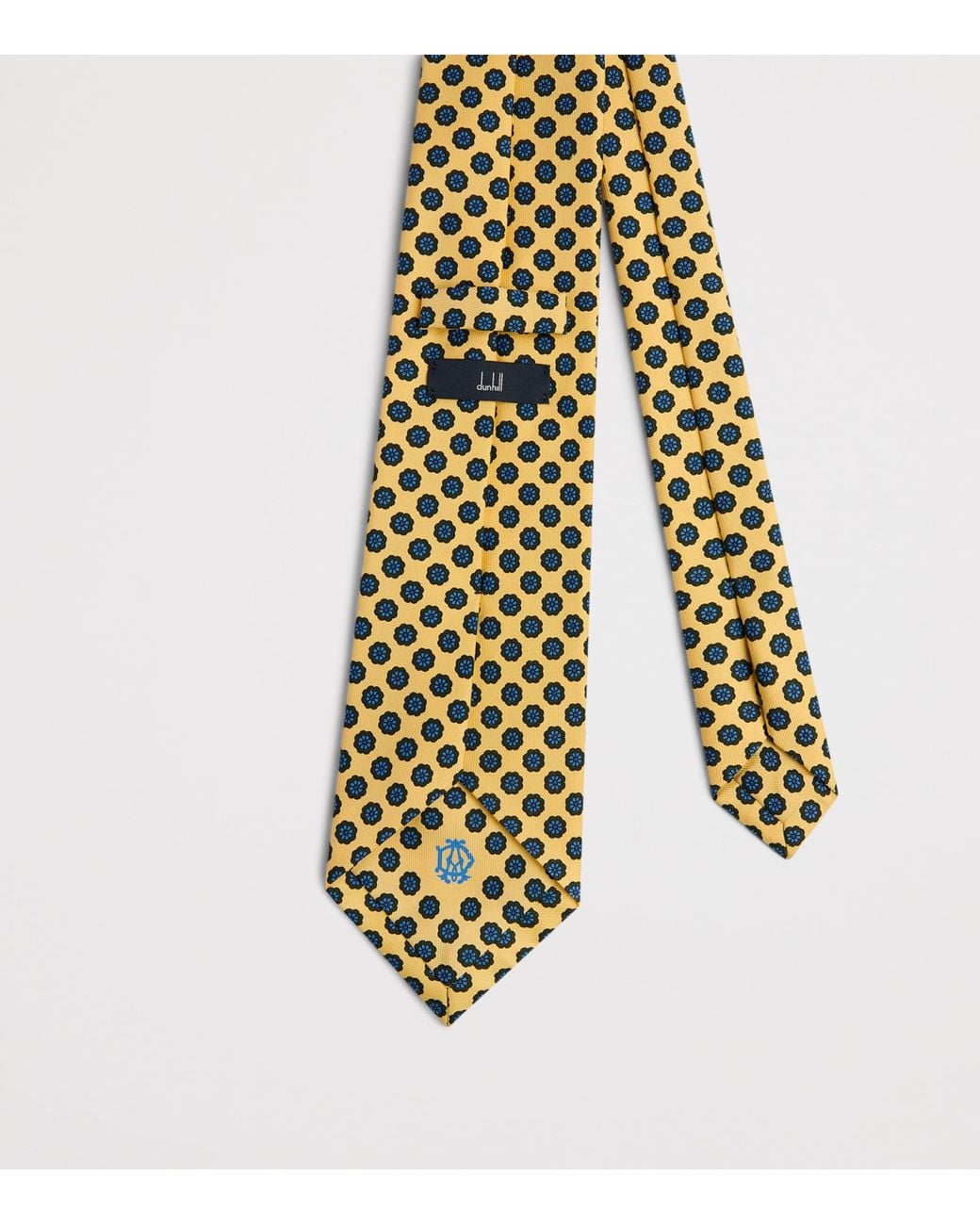 Dunhill Yellow Mulberry Silk Geometric Tie for men