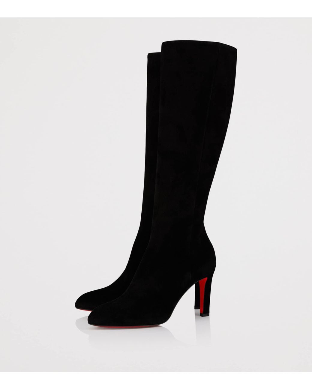 Christian Louboutin Black Fannylove Tight Botta 85 Suede Knee-High Boots