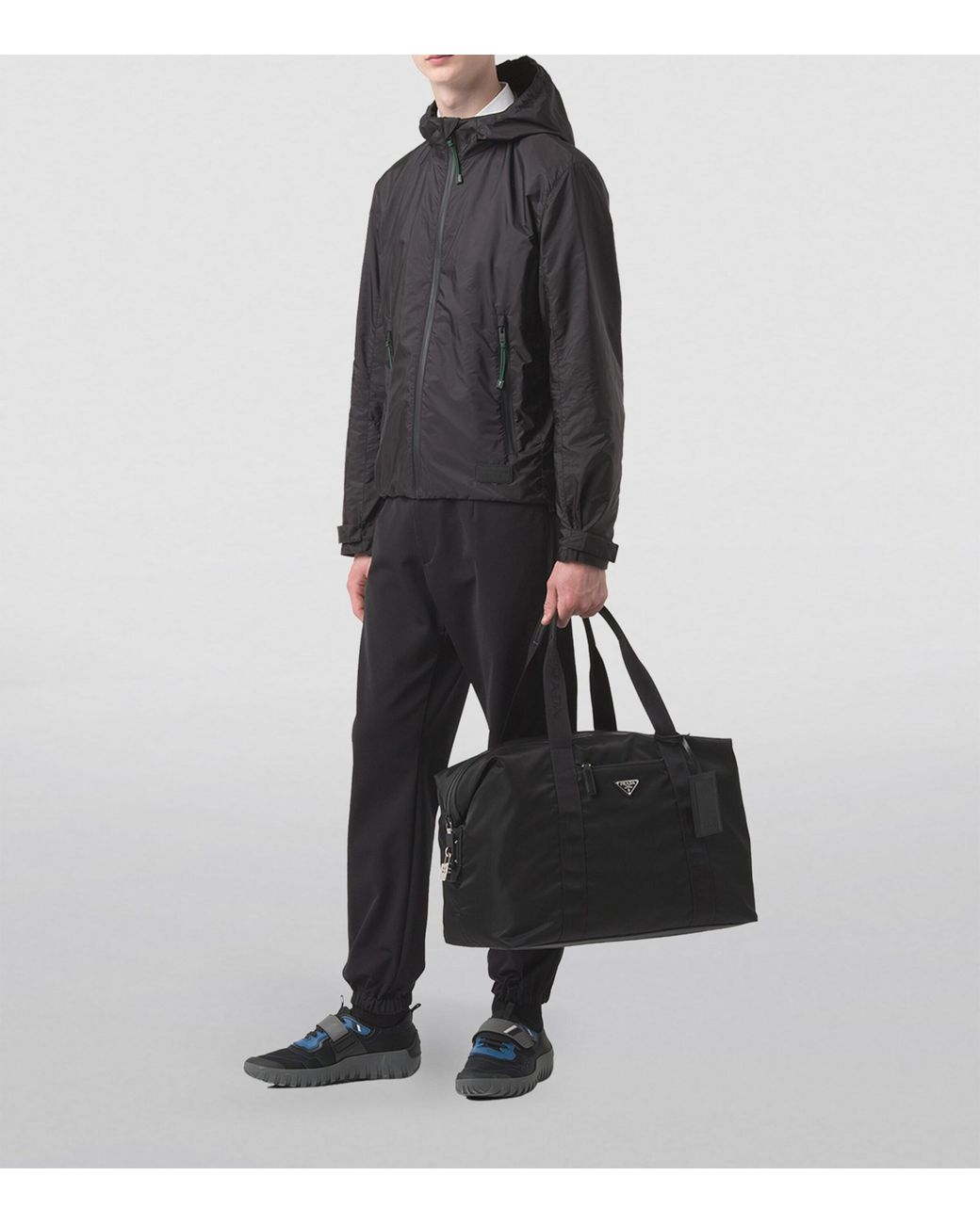 Prada Black Re-Nylon Duffle Bag for men