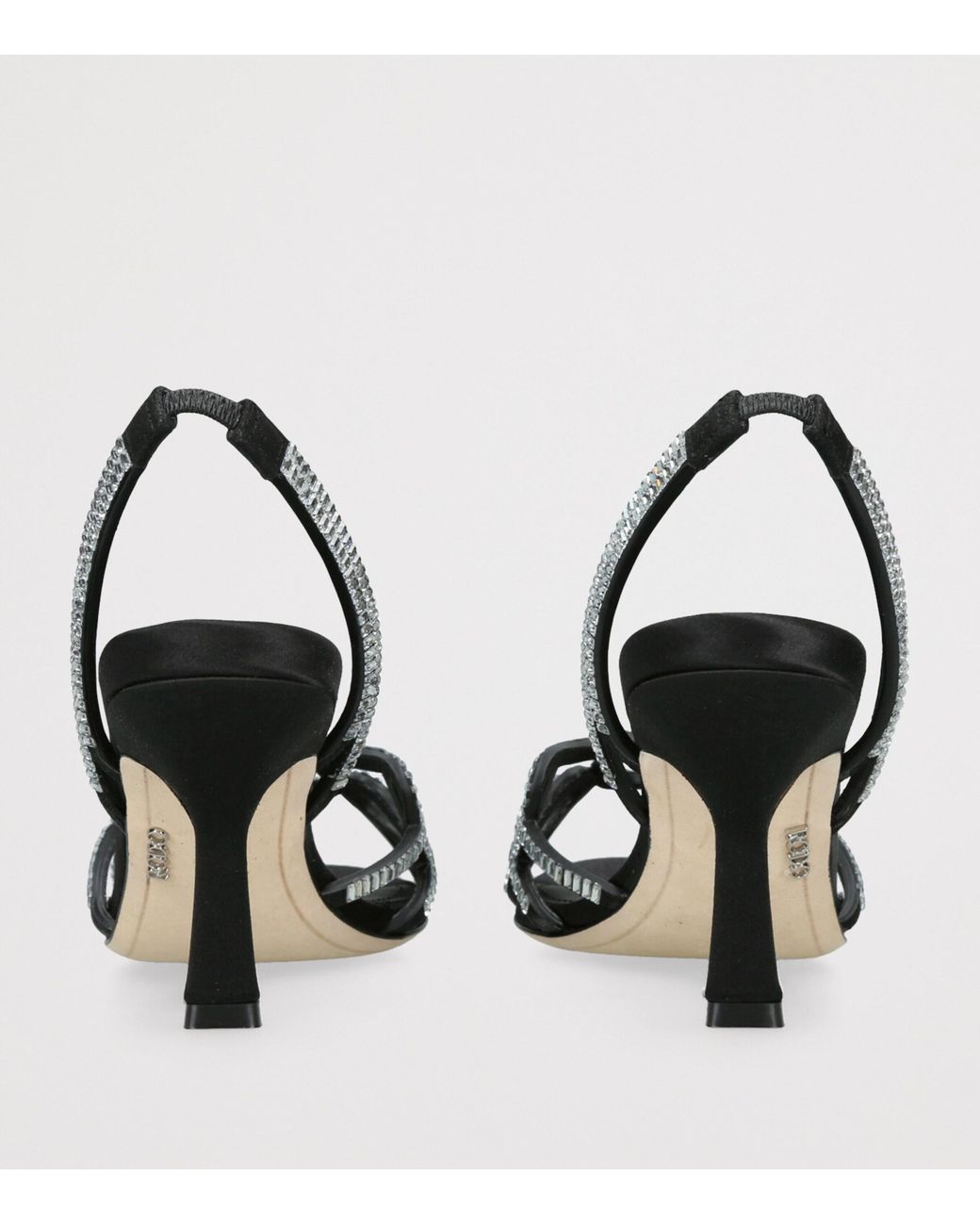Rodo Black Embellished Pearle Heeled Sandals 80