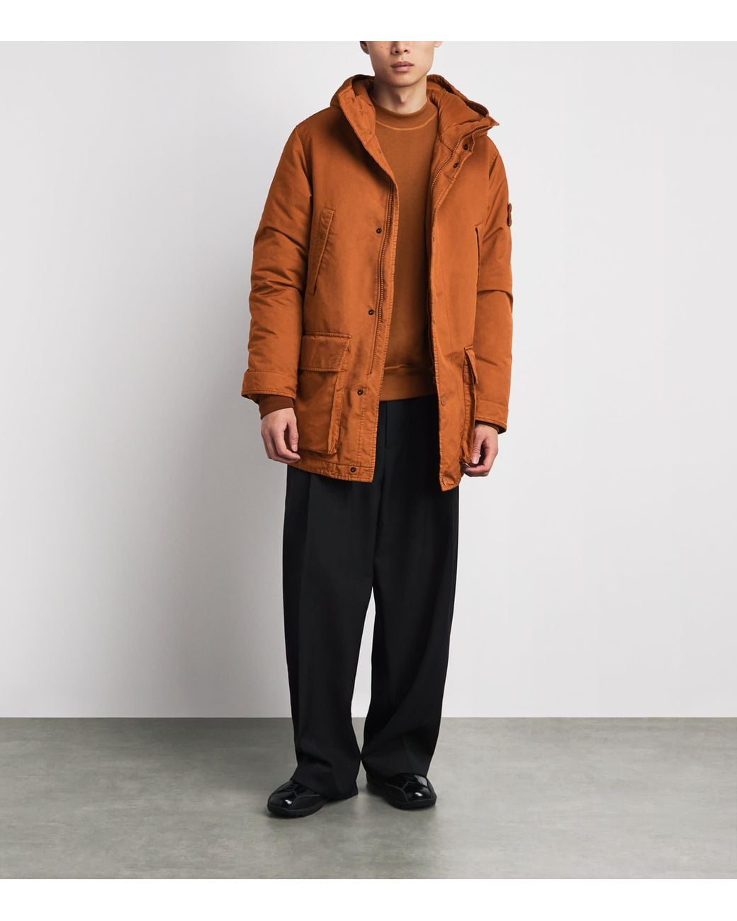Stone Island Orange Ghost Piece Down-Fill Parka for men