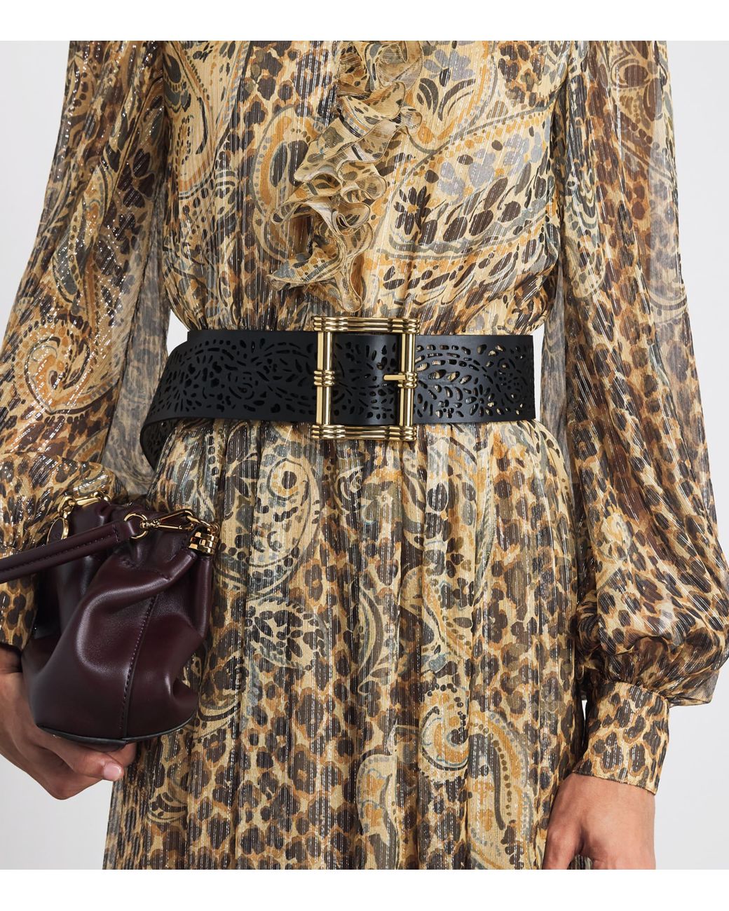Etro Natural Silk-Blend Leopard Midi Dress