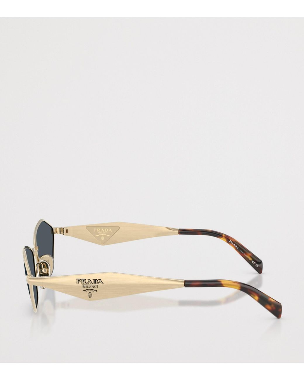 Prada Blue Metal Irregular Sunglasses