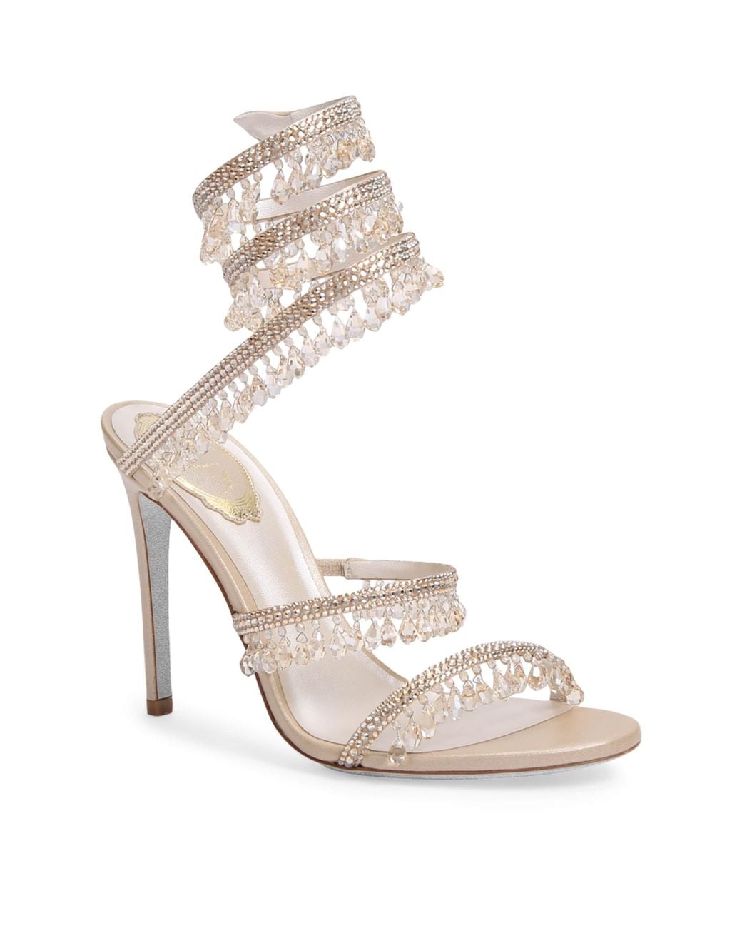 Rene Caovilla Metallic Embellished Chandelier Sandals 105
