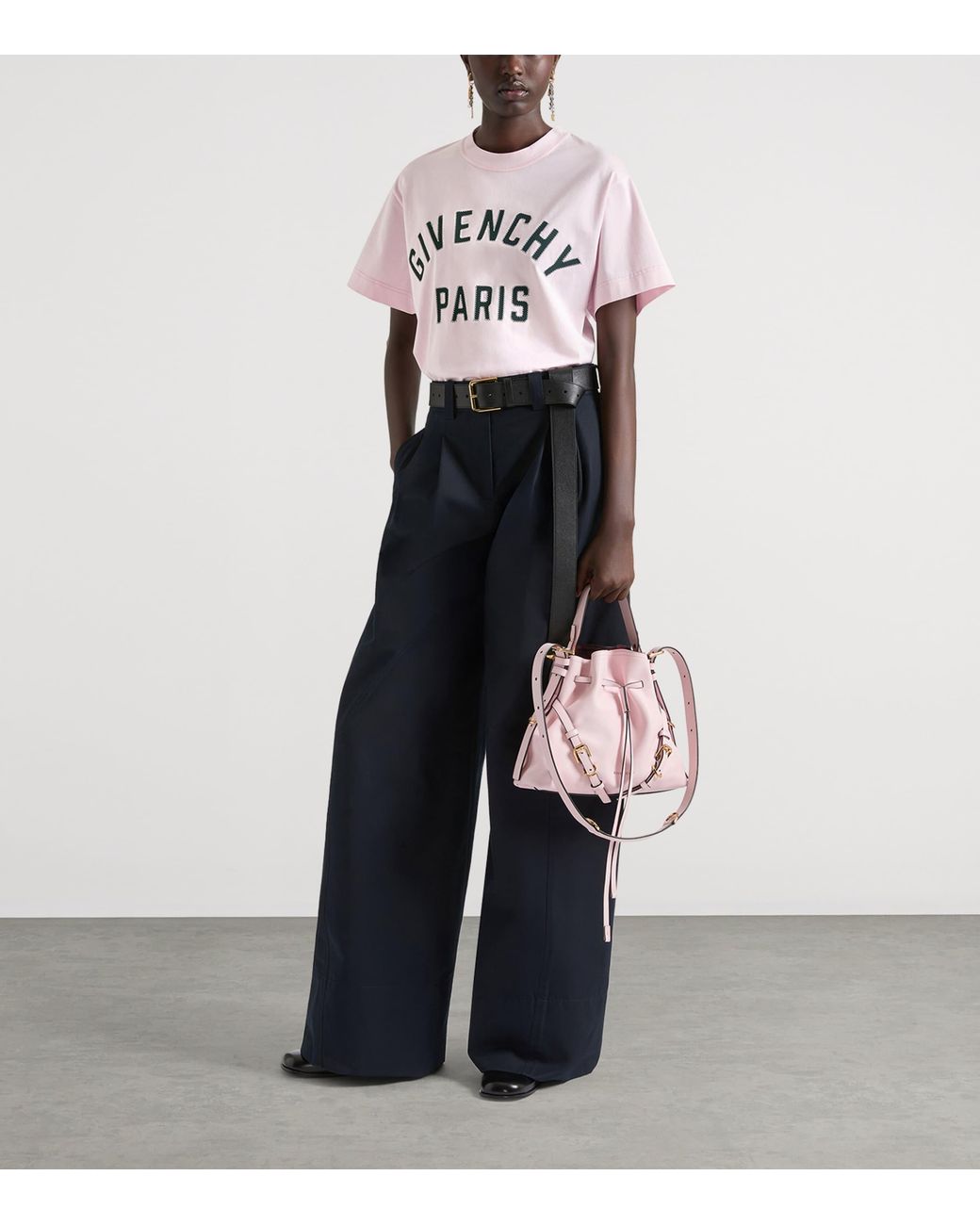 Givenchy Pink Small Leather Voyou Bucket Bag