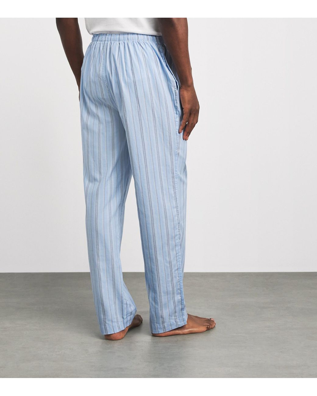 Polo Ralph Lauren Blue Cotton Stripe Polo Pony Pyjama Trousers for men