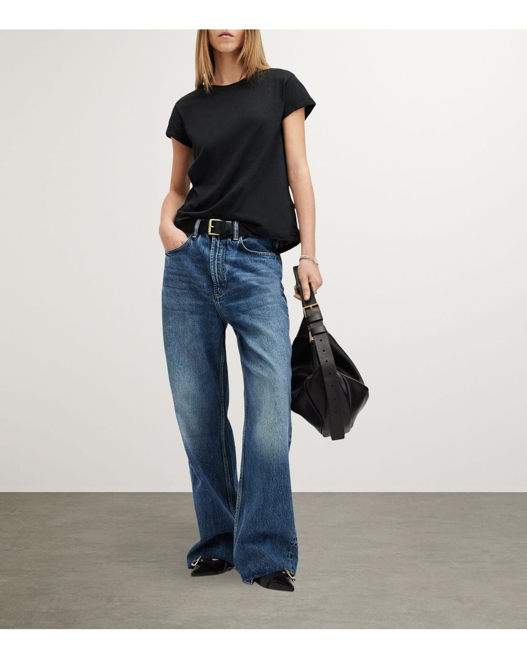 AllSaints Black Organic Cotton Anna T-Shirt
