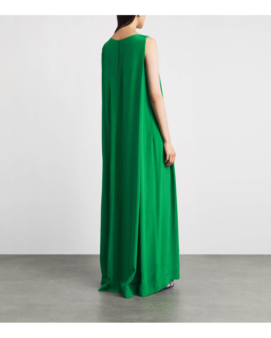 Staud Green Silk Dalia Maxi Dress