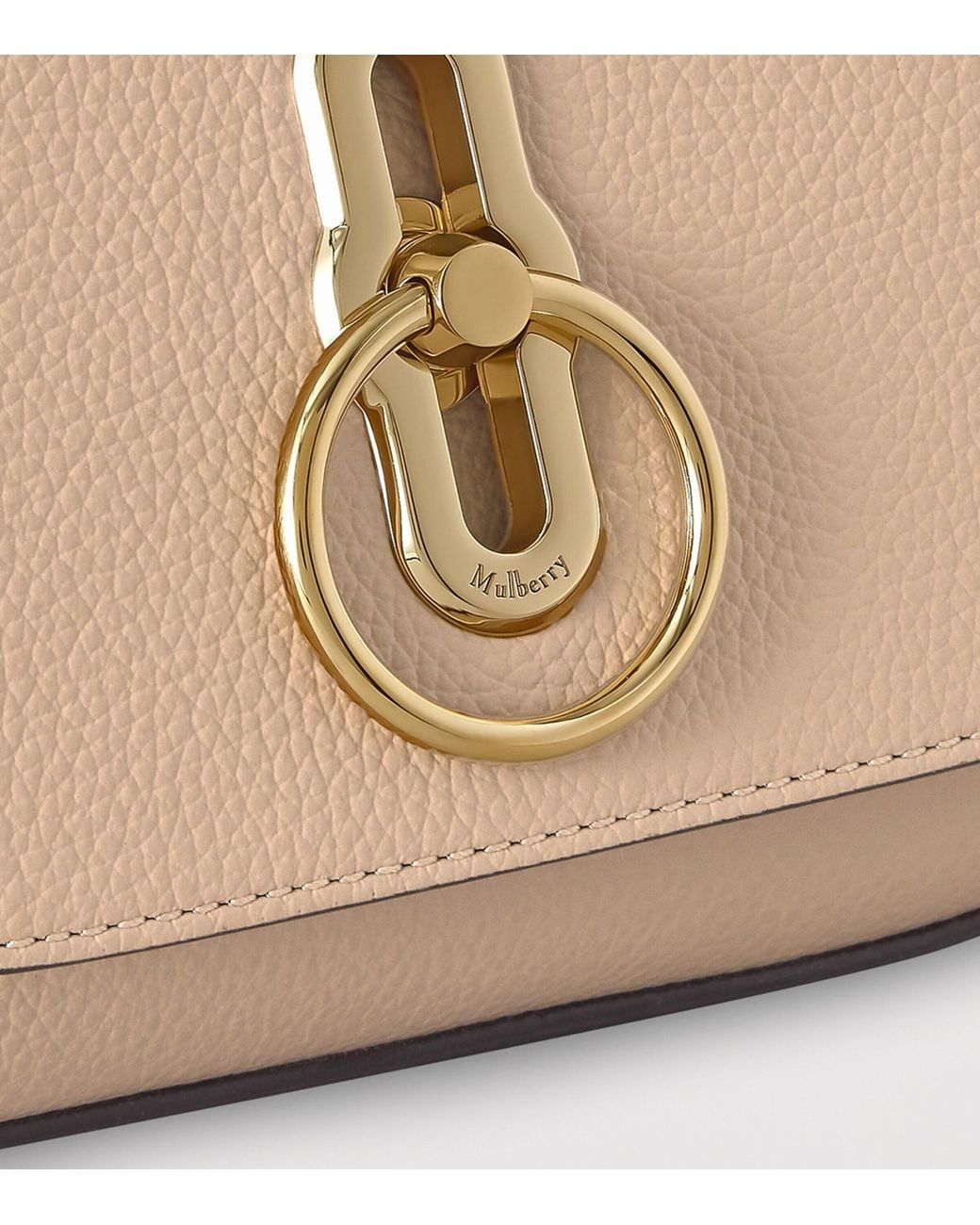 Mulberry Natural Small Leather Amberley Satchel Cross-Body Bag