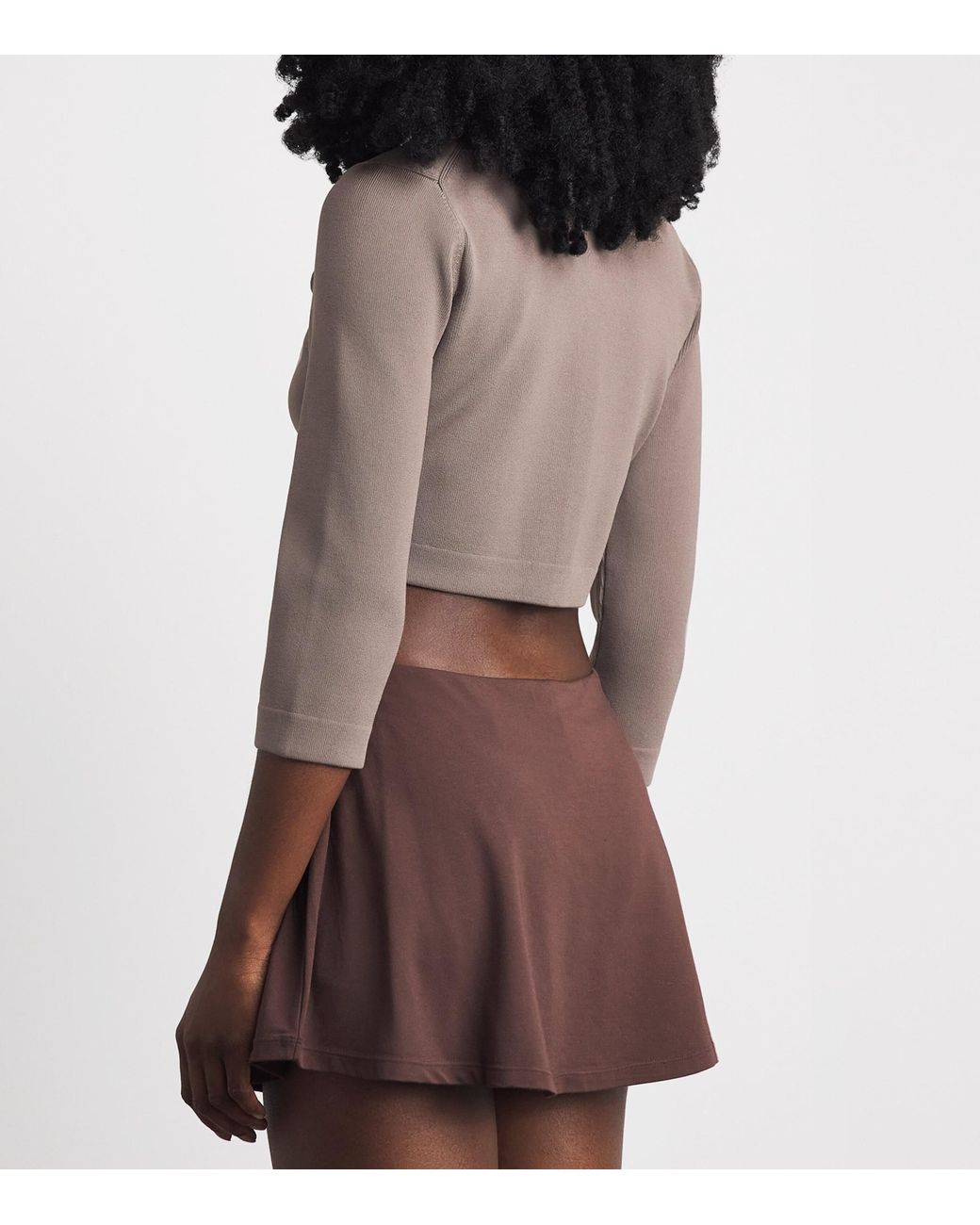 Skims Gray Refined Knit Crop Cardigan