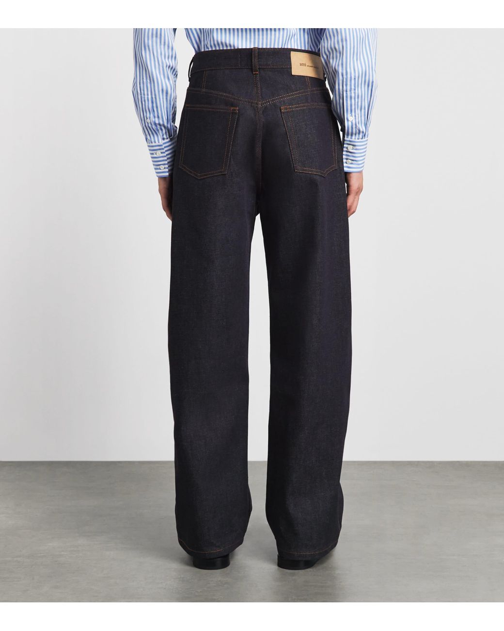 AMI Blue Wide-Leg Jeans