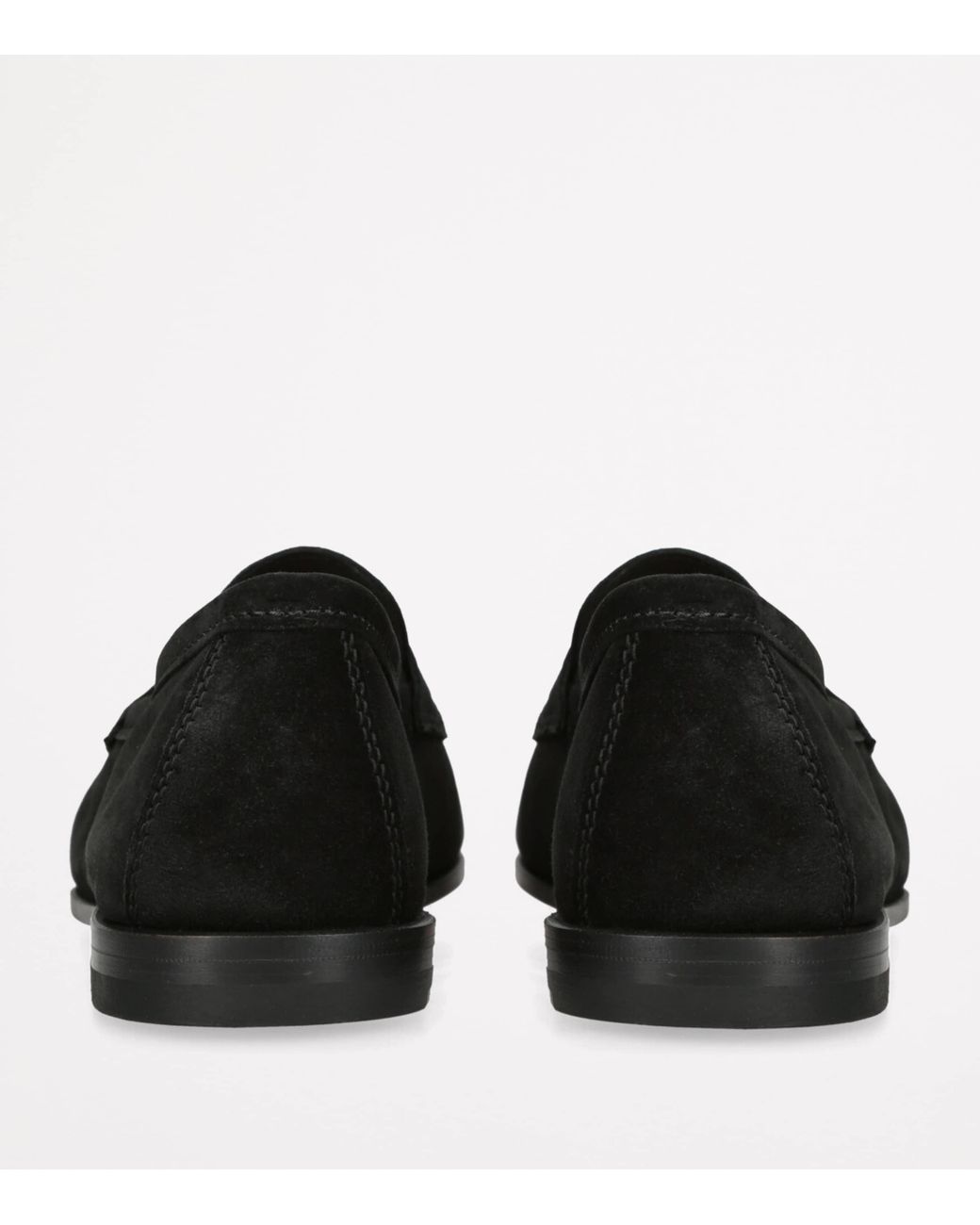 Santoni Black Suede Carlos Penny Loafers