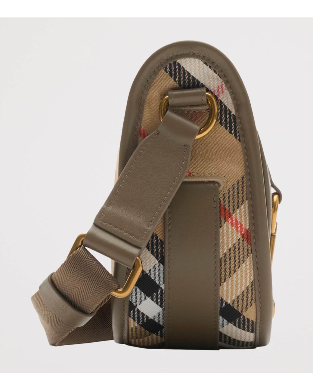 Burberry Brown Mini Check B Clip Messenger Bag