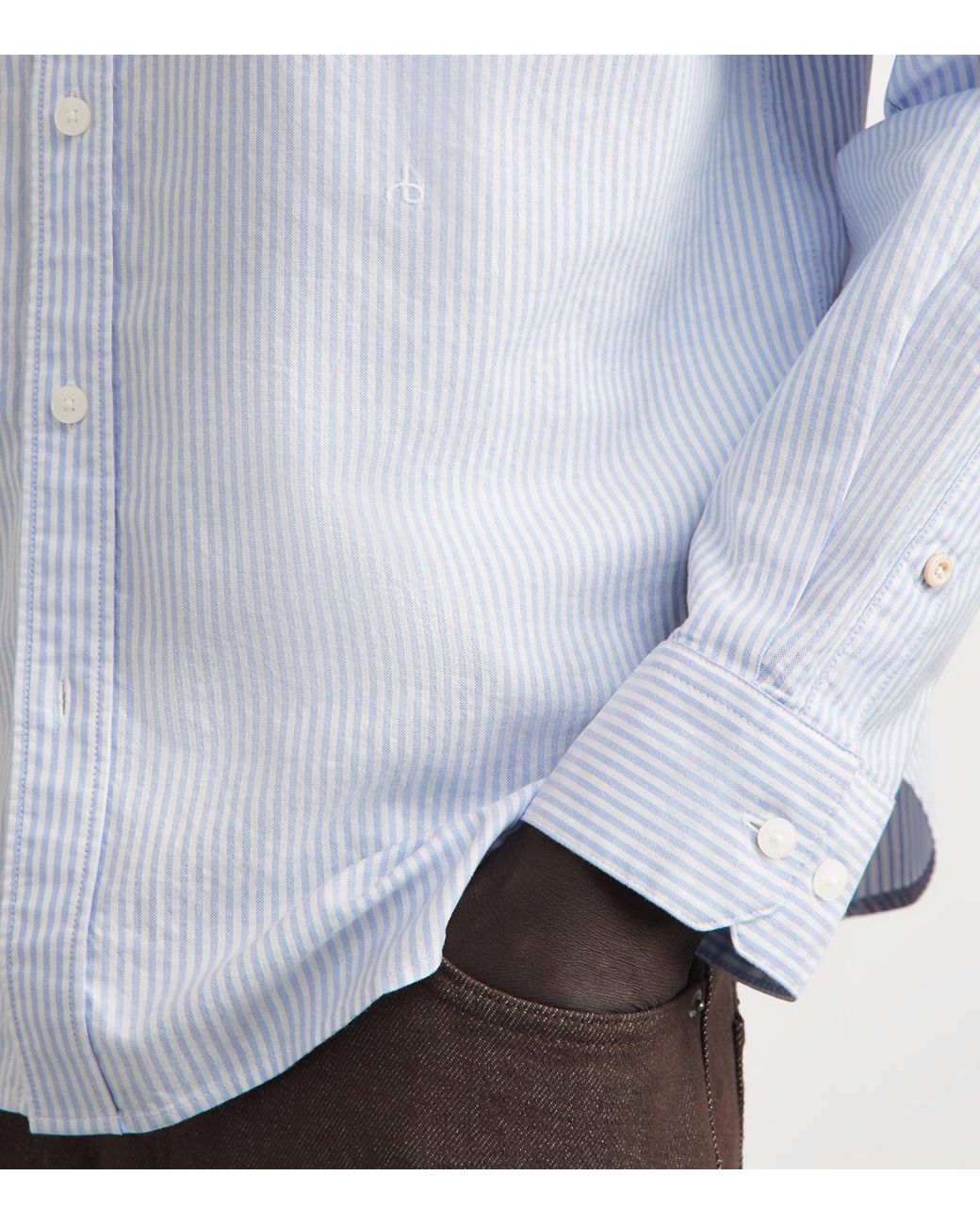 Rag & Bone White Cotton Stripe Shirt for men