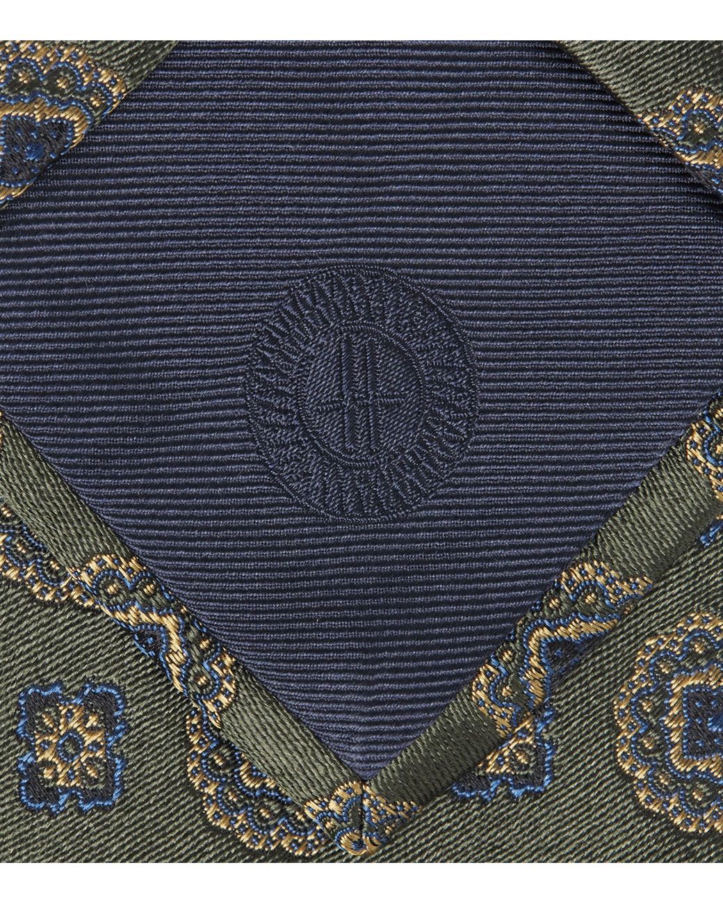 Harrods Green Silk Jacquard Medallion Tie for men