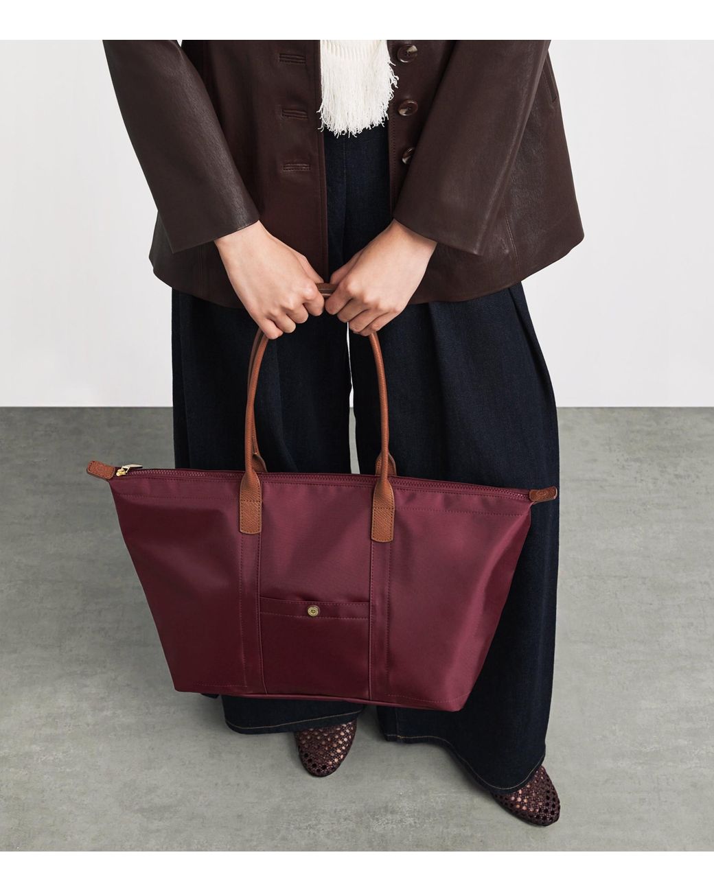 Harrods Purple Medium Nylon Tote Bag