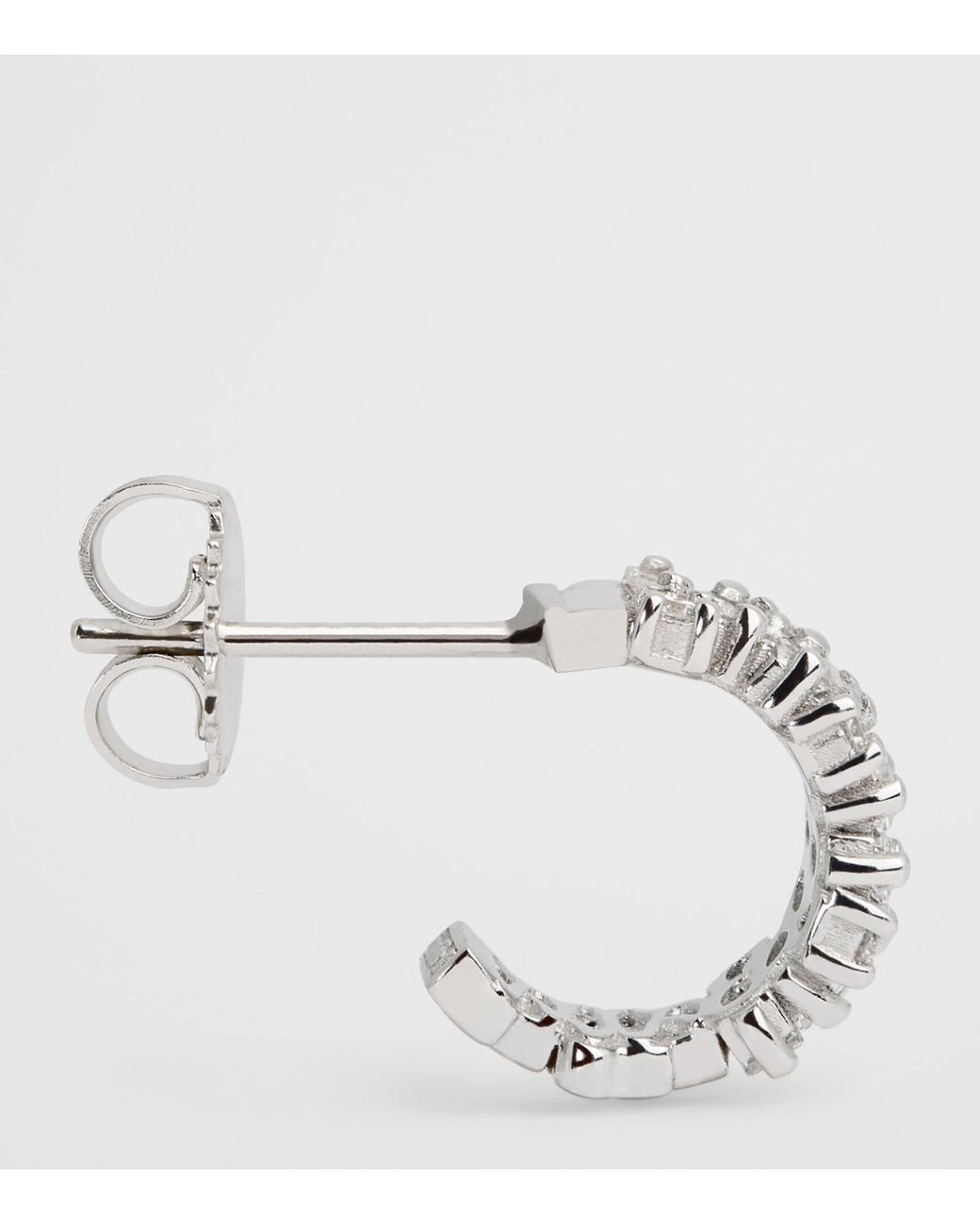 Suzanne Kalan White And Diamond Shimmer Hoop Earrings