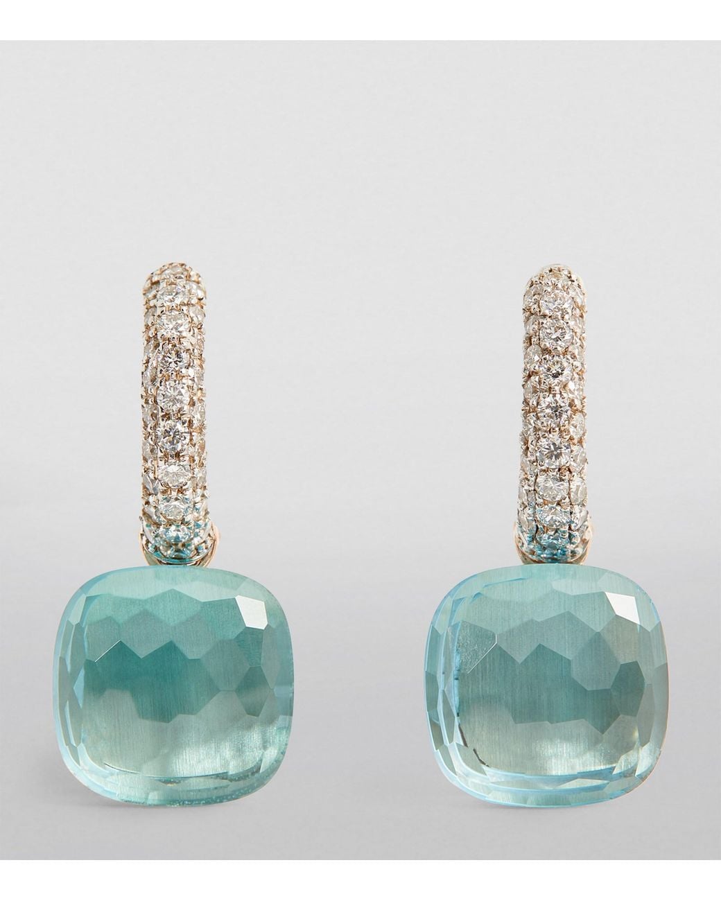 Pomellato Blue Rose, Diamond And Topaz Nudo Earrings