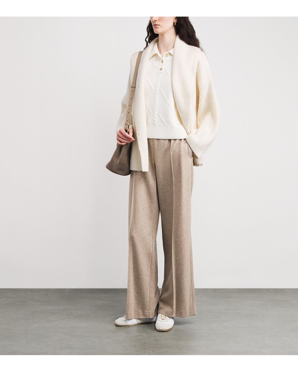 Vince White Wool-Blend Sweater Coat