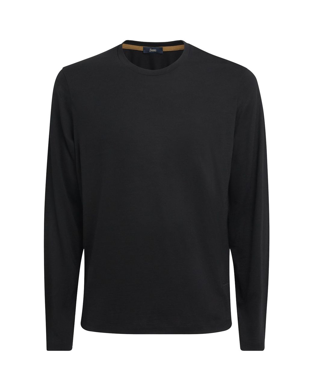 Herno Black Wool Logo Long-Sleeve T-Shirt for men