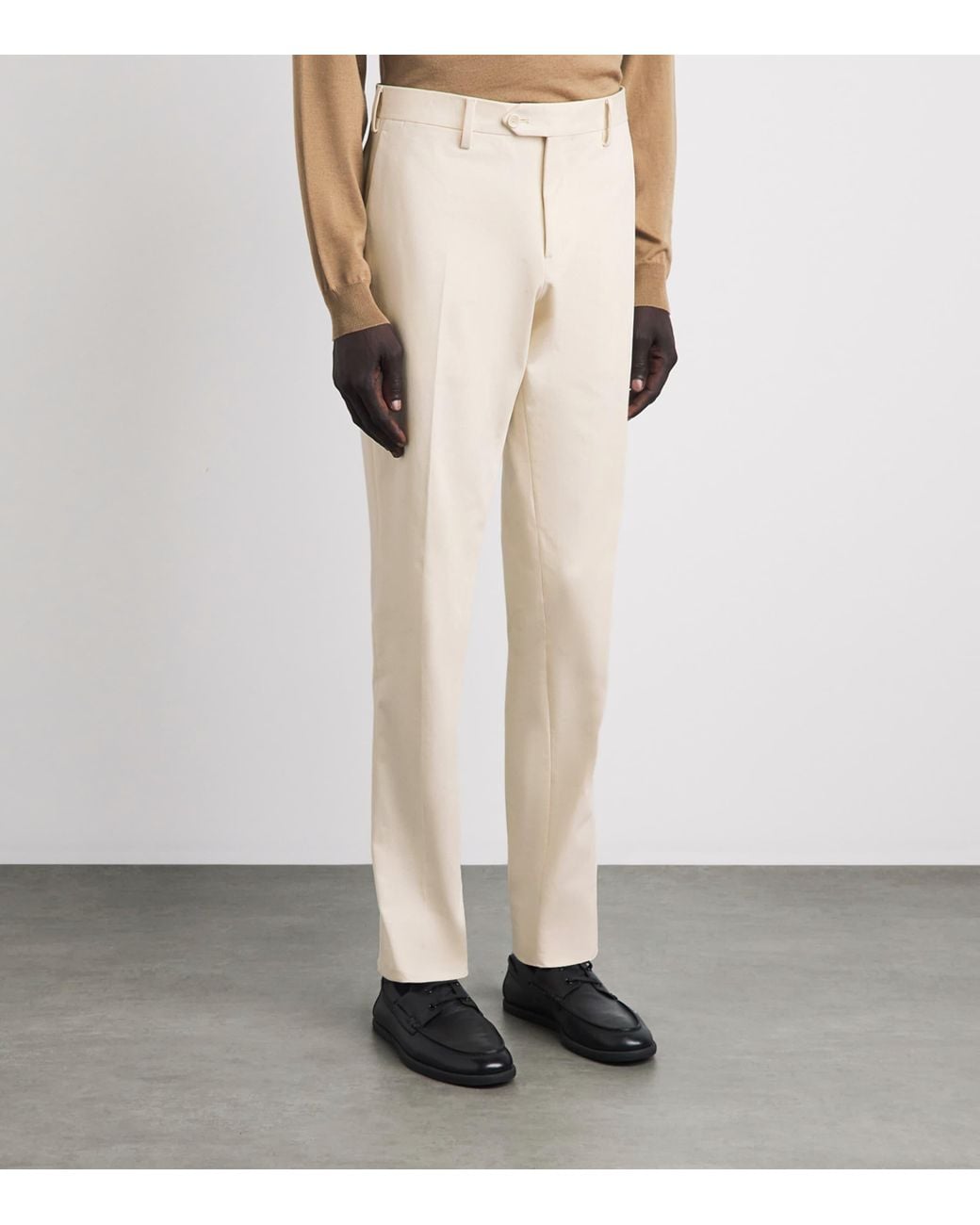 Lardini Natural Stretch-Cotton Twill Chinos for men