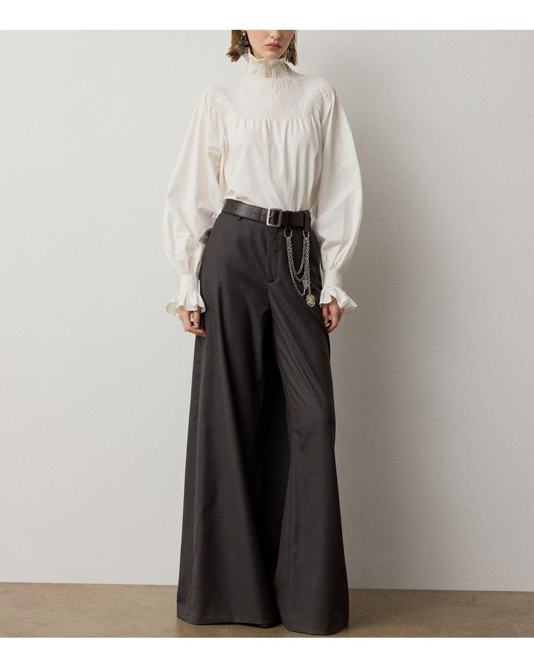 Ralph Lauren White Poplin Maddison Blouse