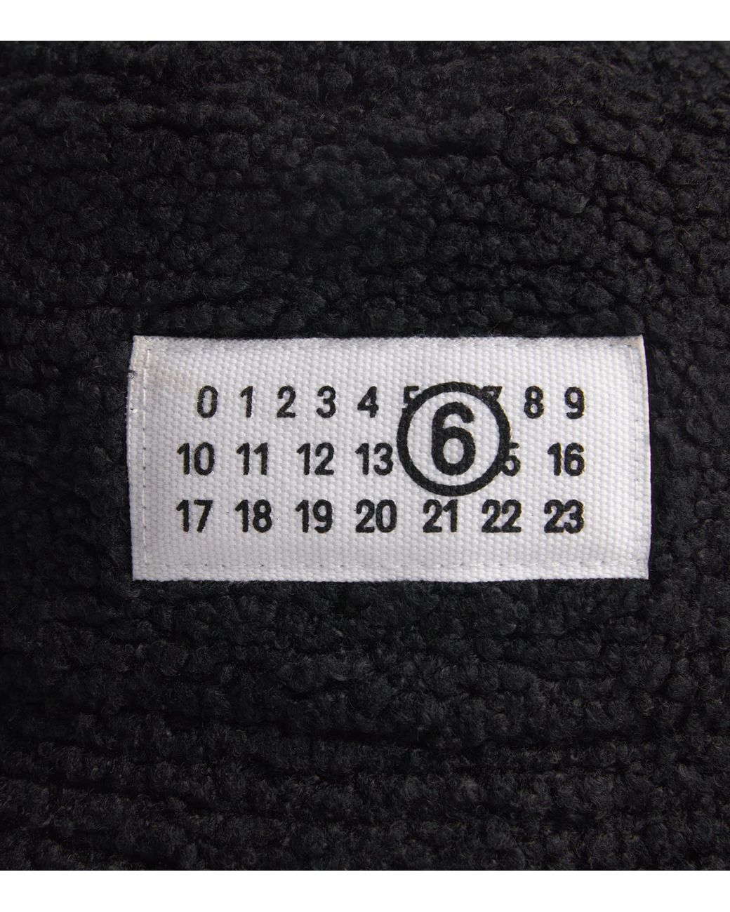 MM6 by Maison Margiela Black Bouclé Logo Patch Bucket Hat for men