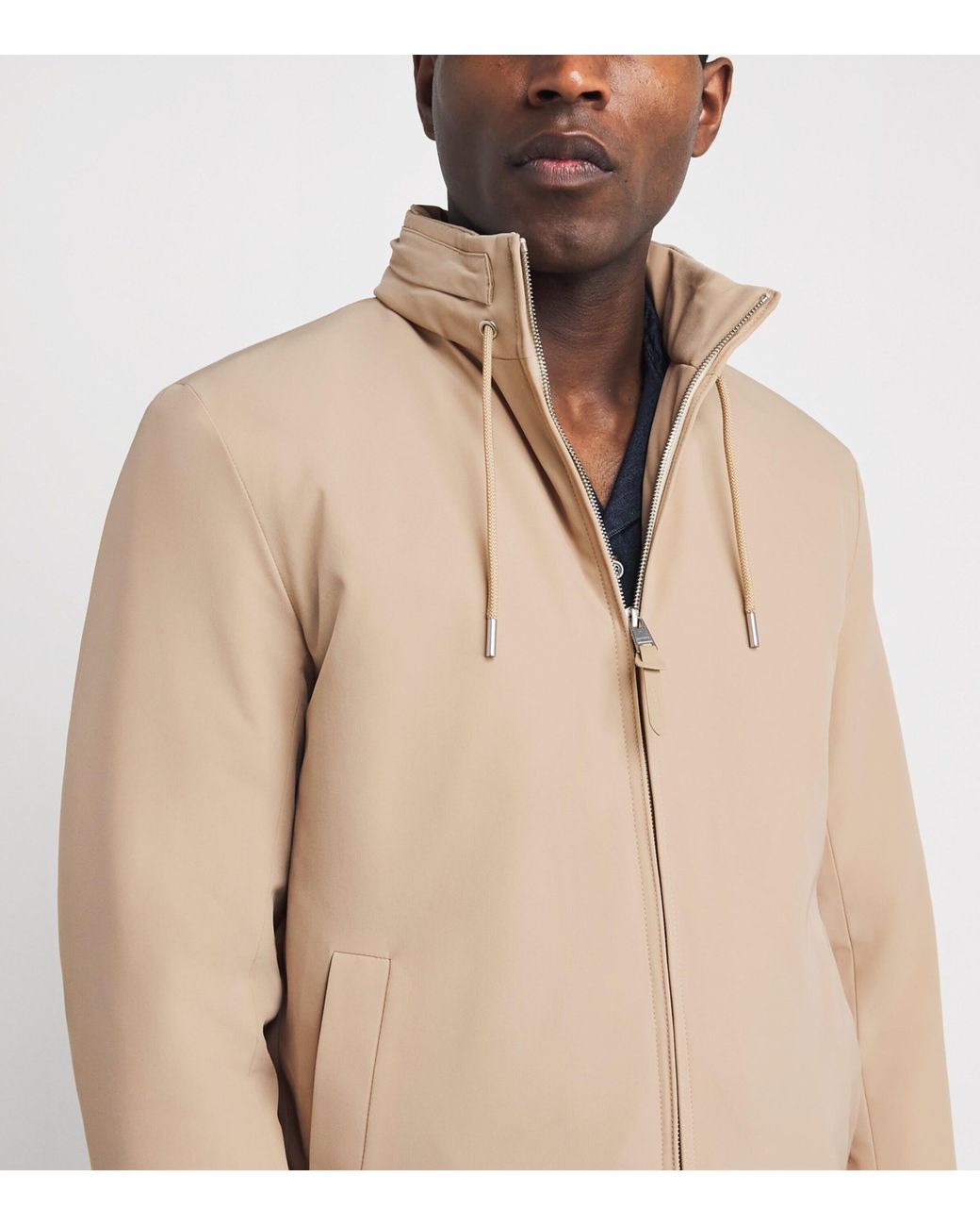 Sandro Natural Hooded Quilted Zip-Up Jacket for men