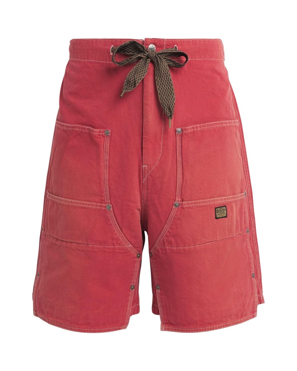 Kapital Red Contrast-Stitch Shorts for men