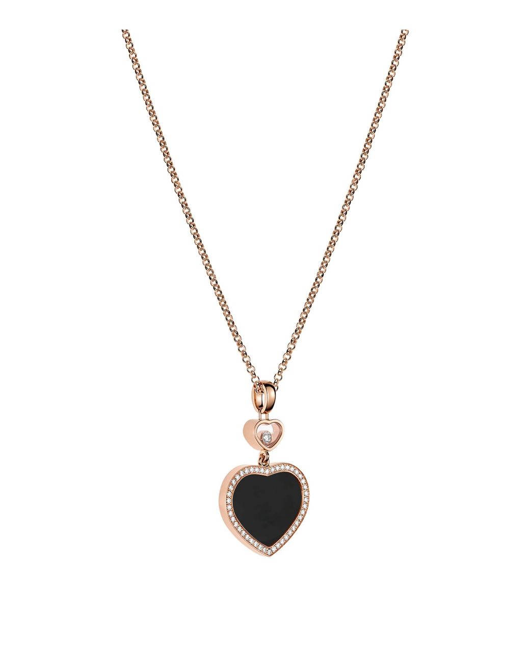 Chopard Metallic And Diamond Happy Hearts Pendant