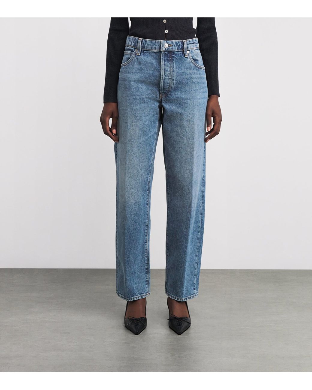 FRAME Blue The Essential Straight Jeans