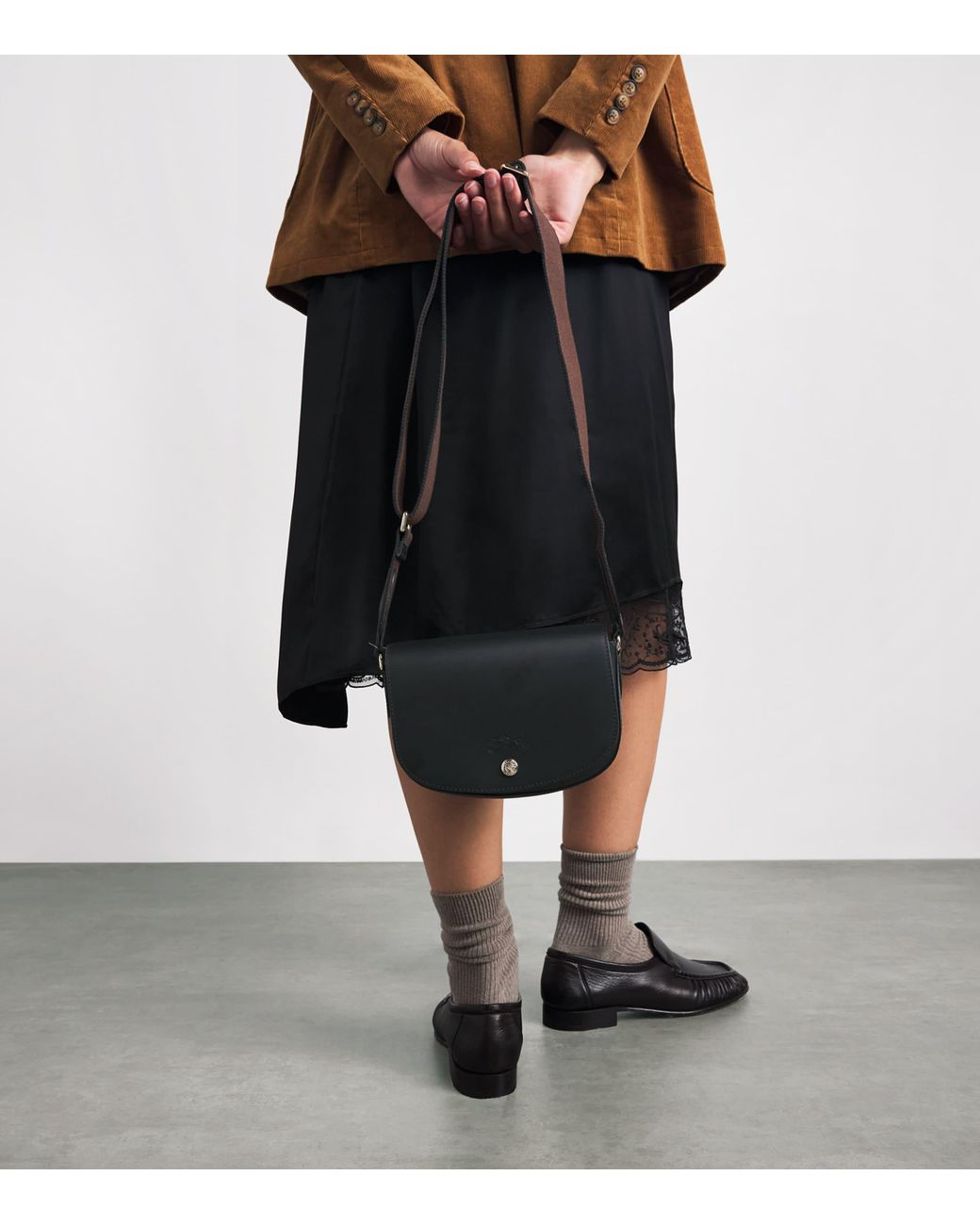 Longchamp Black Small Leather Épure Cross-Body Bag