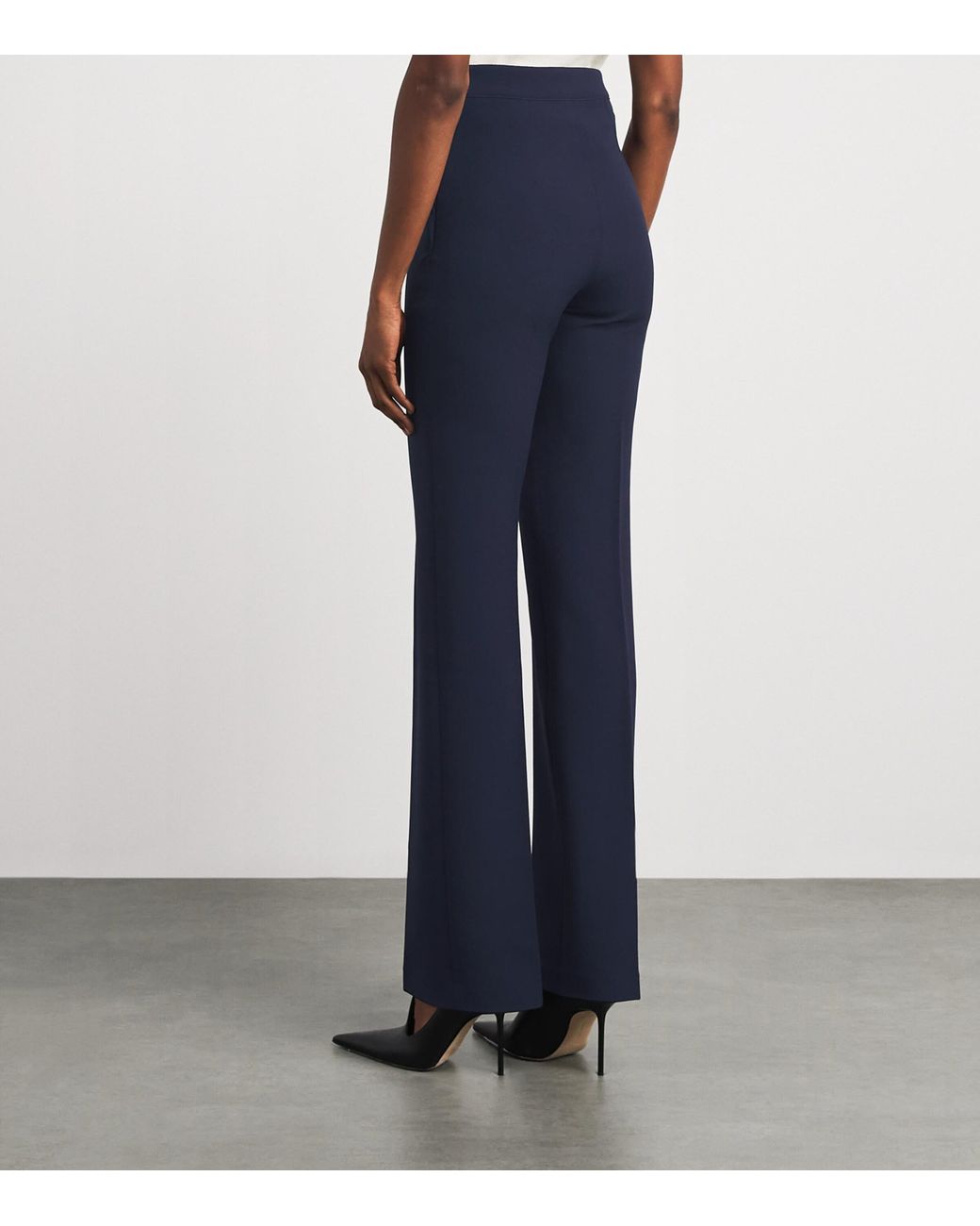 Safiyaa Blue Crepe Tailored Trousers