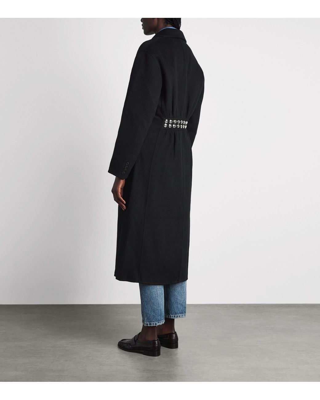 Sandro Black Wool Longline Coat