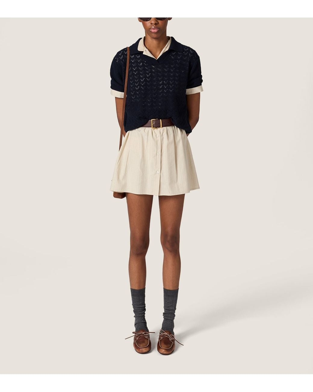 Miu Miu Blue Cashmere Polo Shirt