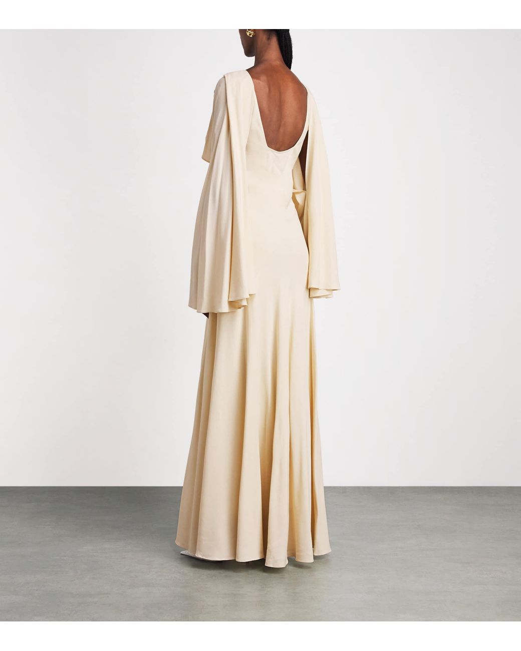Rabanne Natural Cape-Sleeve Gown