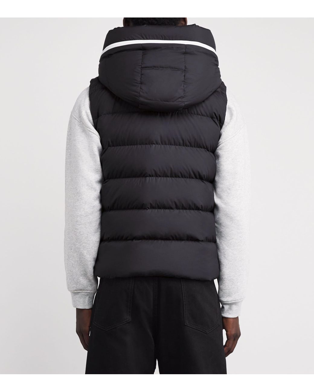 Moncler Black Cardamine Hooded Gilet for men
