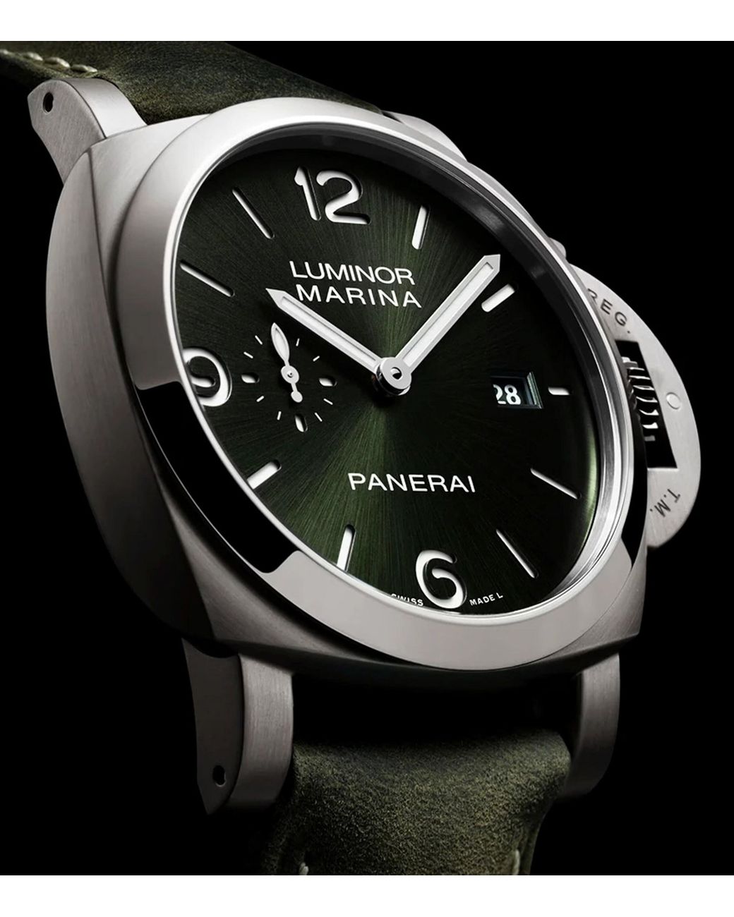 Panerai Gray Brushed Titanium Luminor Marina Watch for men