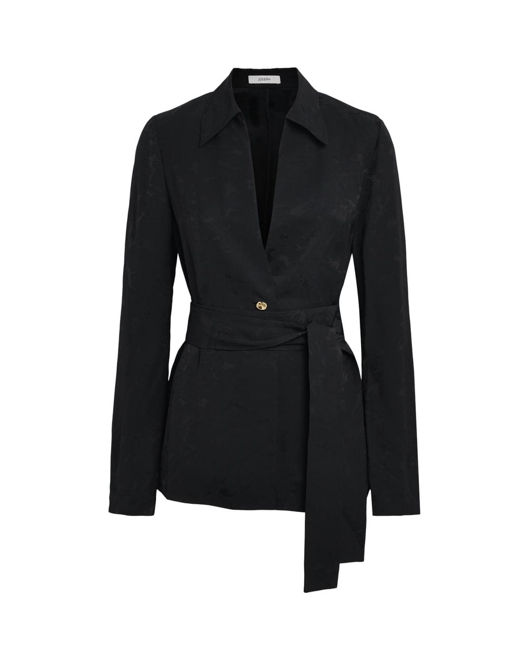 Joseph Black Jacquard Tie-Belt Noemi Jacket