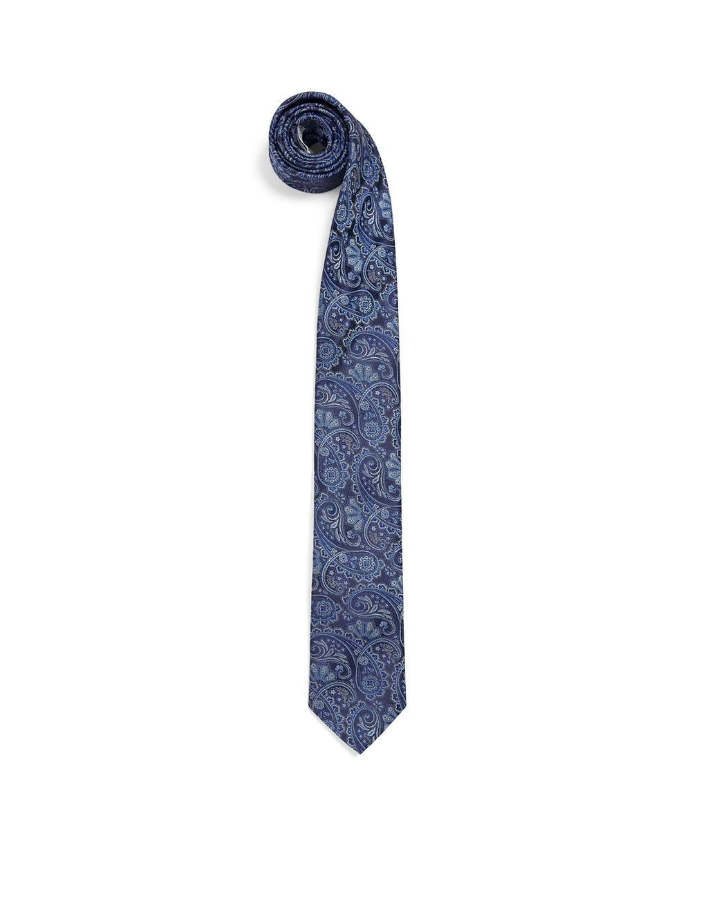 Eton of Sweden Blue Silk Paisley Tie for men