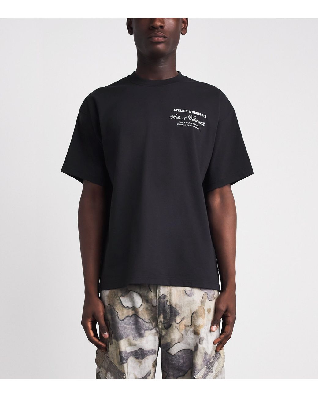 DOMREBEL Black Cotton Arts Vetements T-Shirt for men