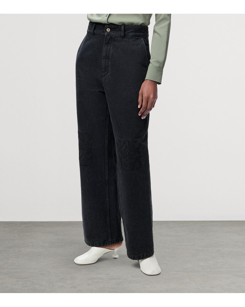 Loewe Blue Anagram Baggy Jeans