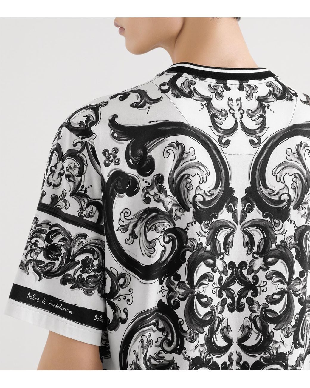 Dolce & Gabbana Black 'Maiolica' Print T-Shirt for men
