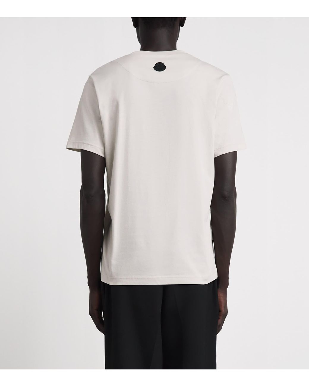 Moncler White Cotton Logo T-Shirt for men