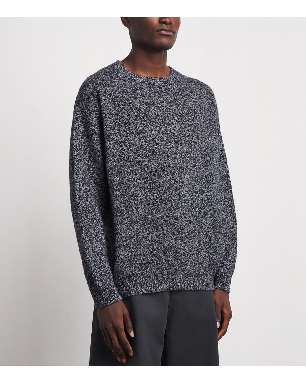 Johnstons Gray Cashmere Marl Sweater for men