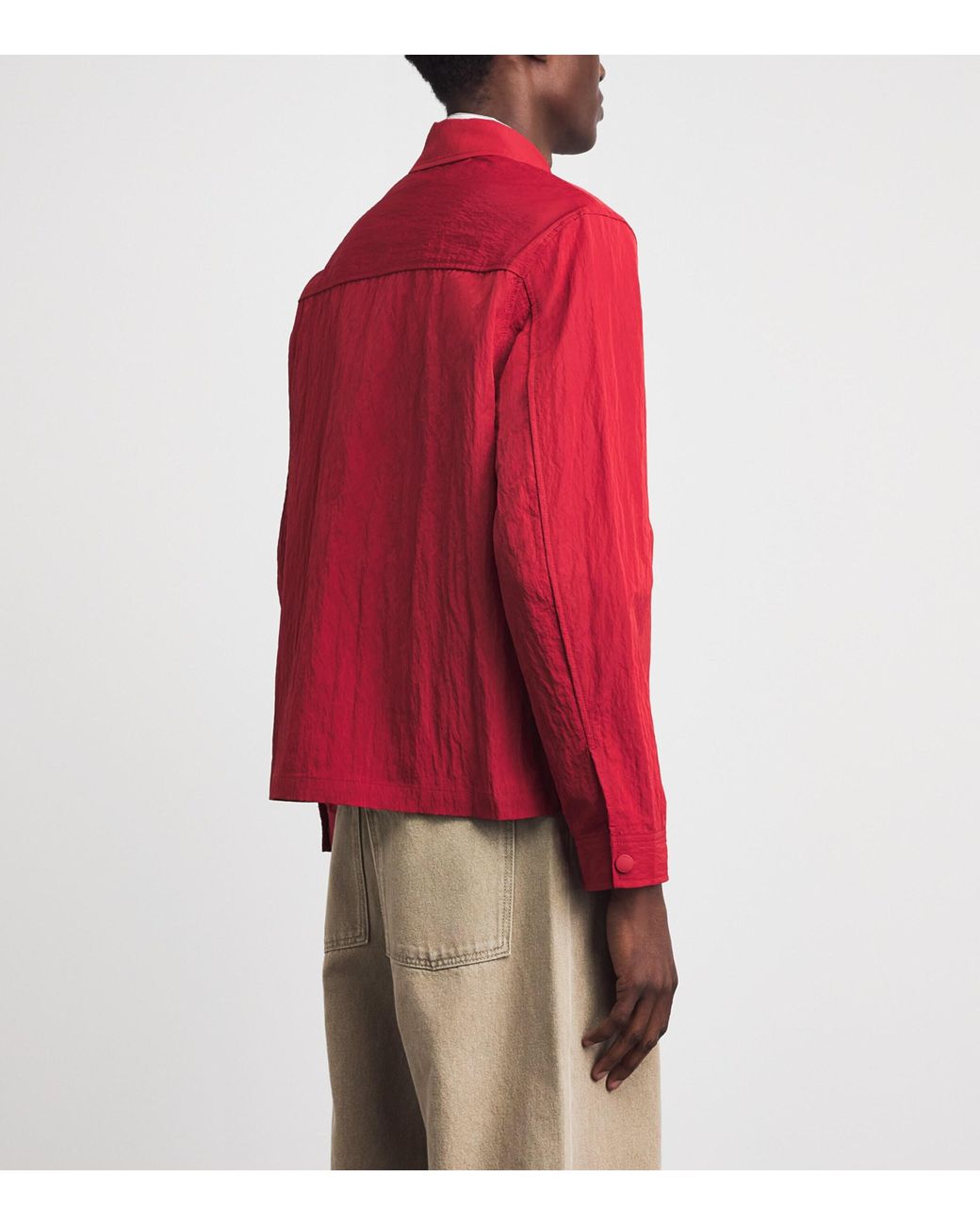 Wax London Red Crinkle Lytton Overshirt for men
